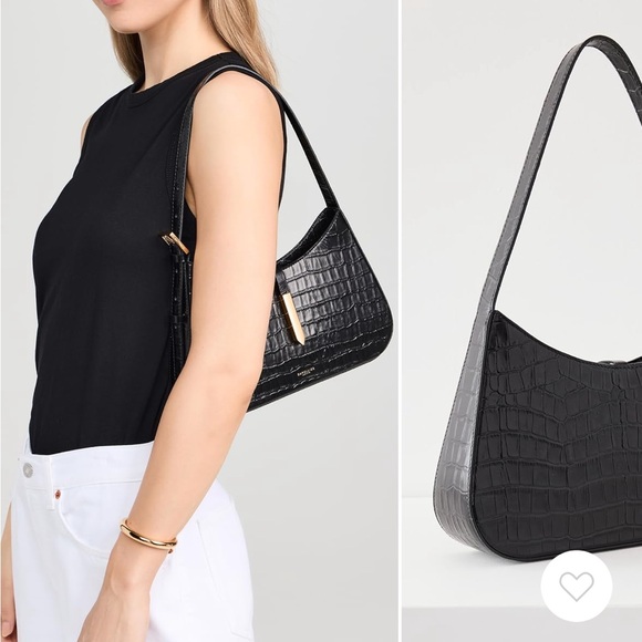 DeMellier Handbags - DeMellier Black Croc Tokyo Shoulder Bag